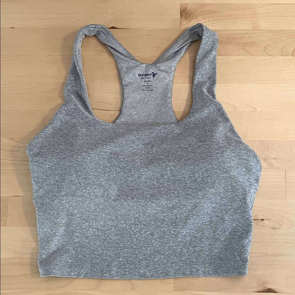 Old Navy Gray Racerback Sports longline Bra Cloud + small